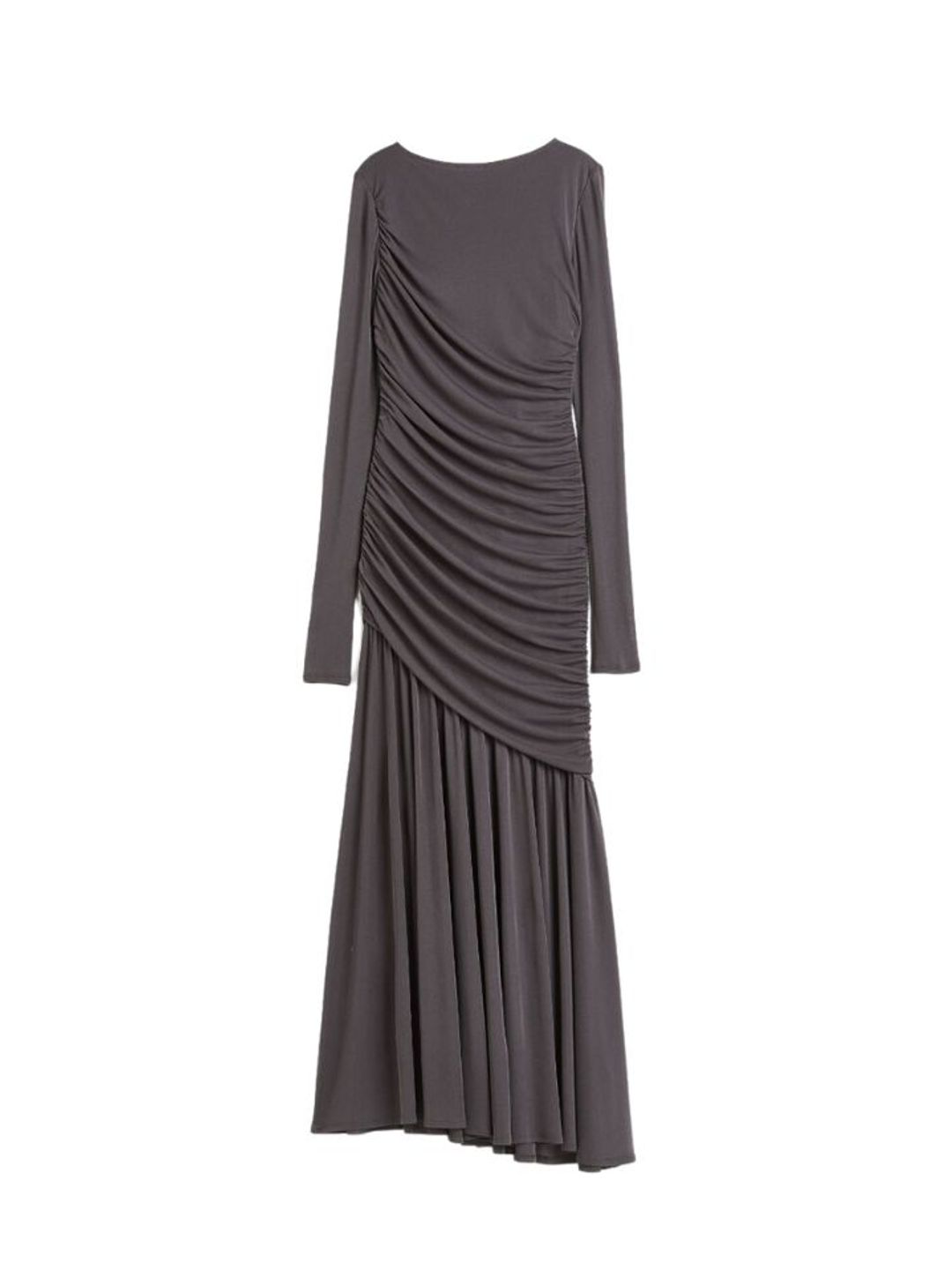 H&M grey ruched maxi dress 