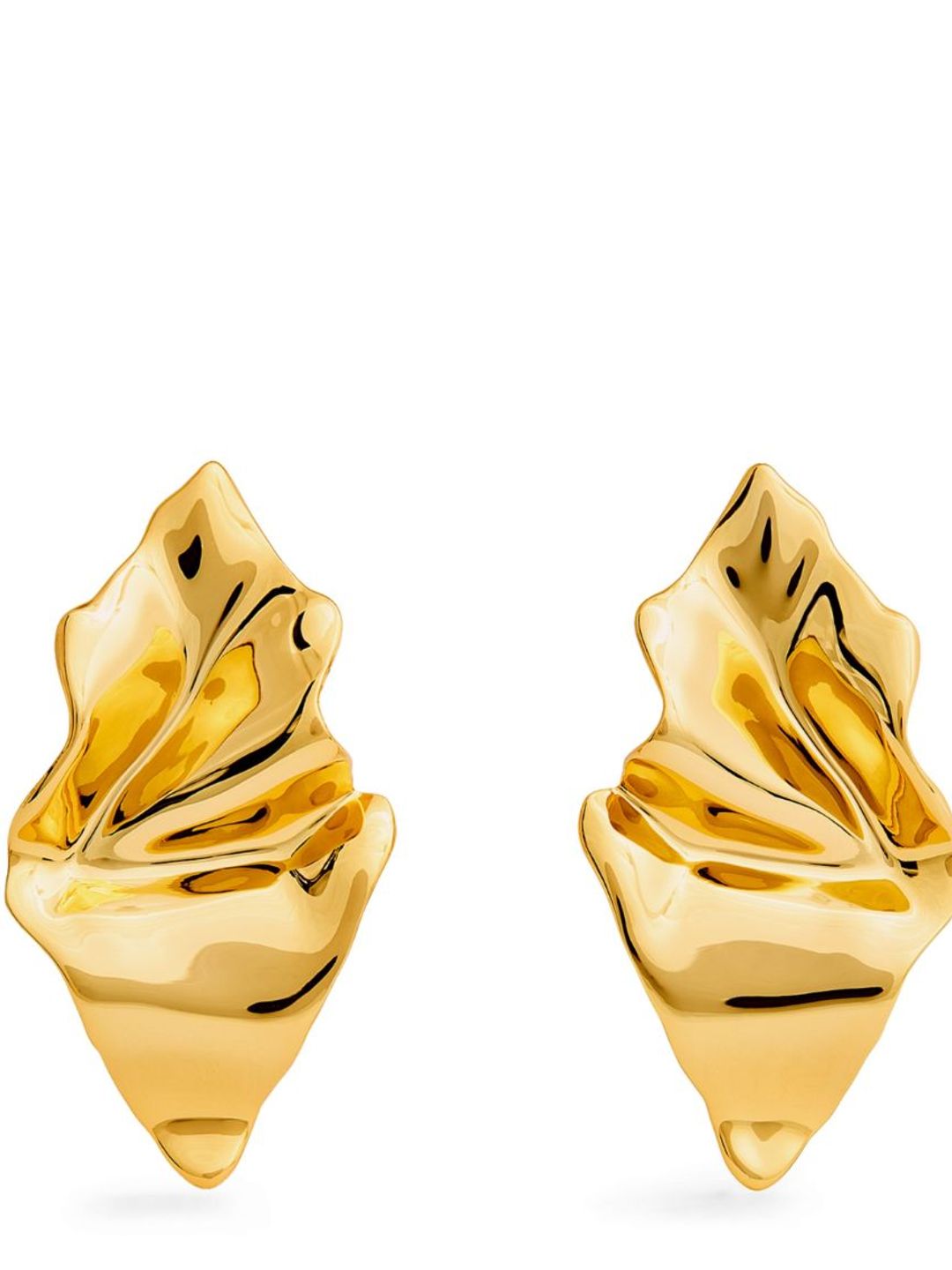 Gold-Plated Crumpled Earrings