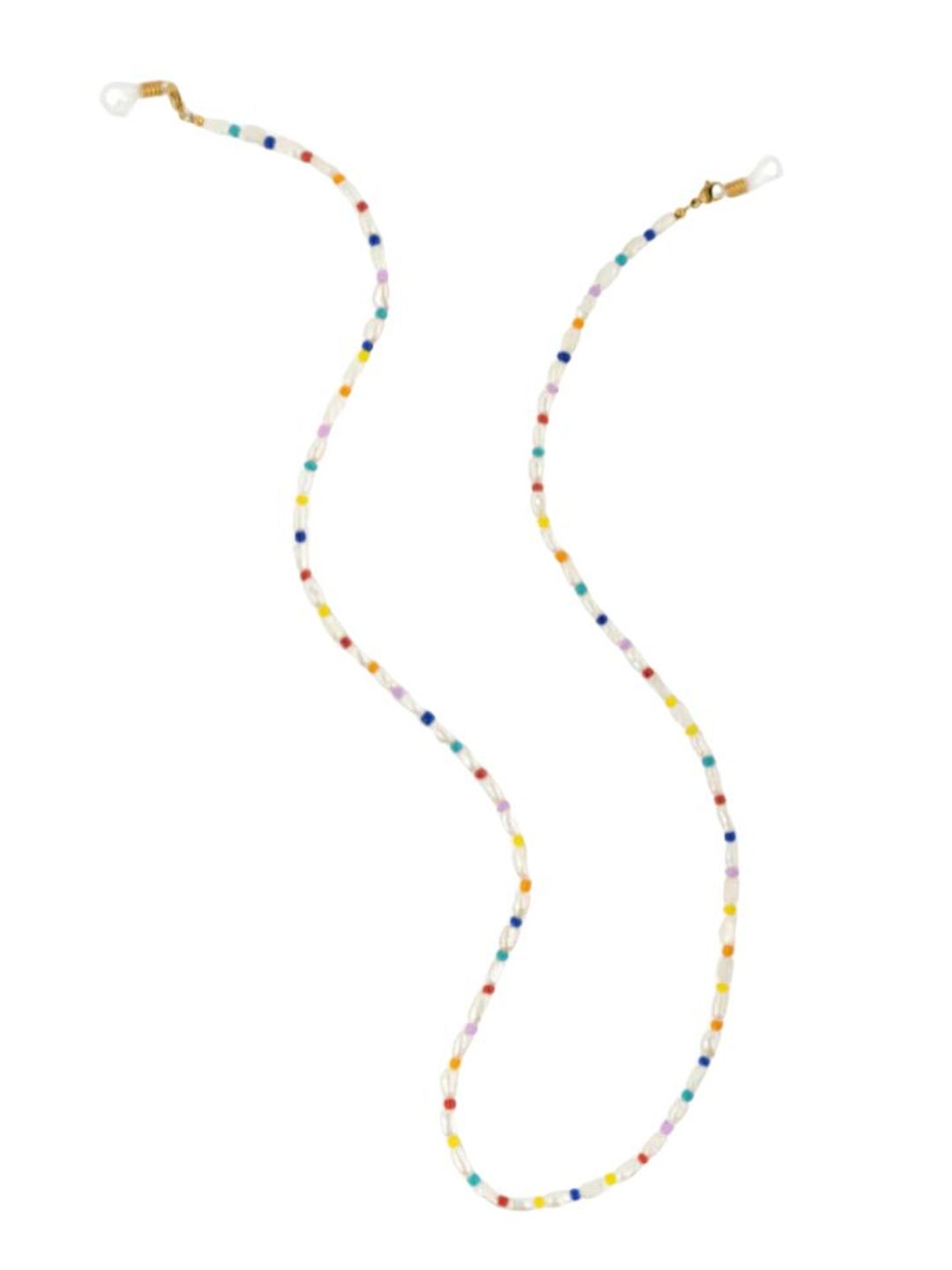 Pearl and rainbow bead sunglasses chain 