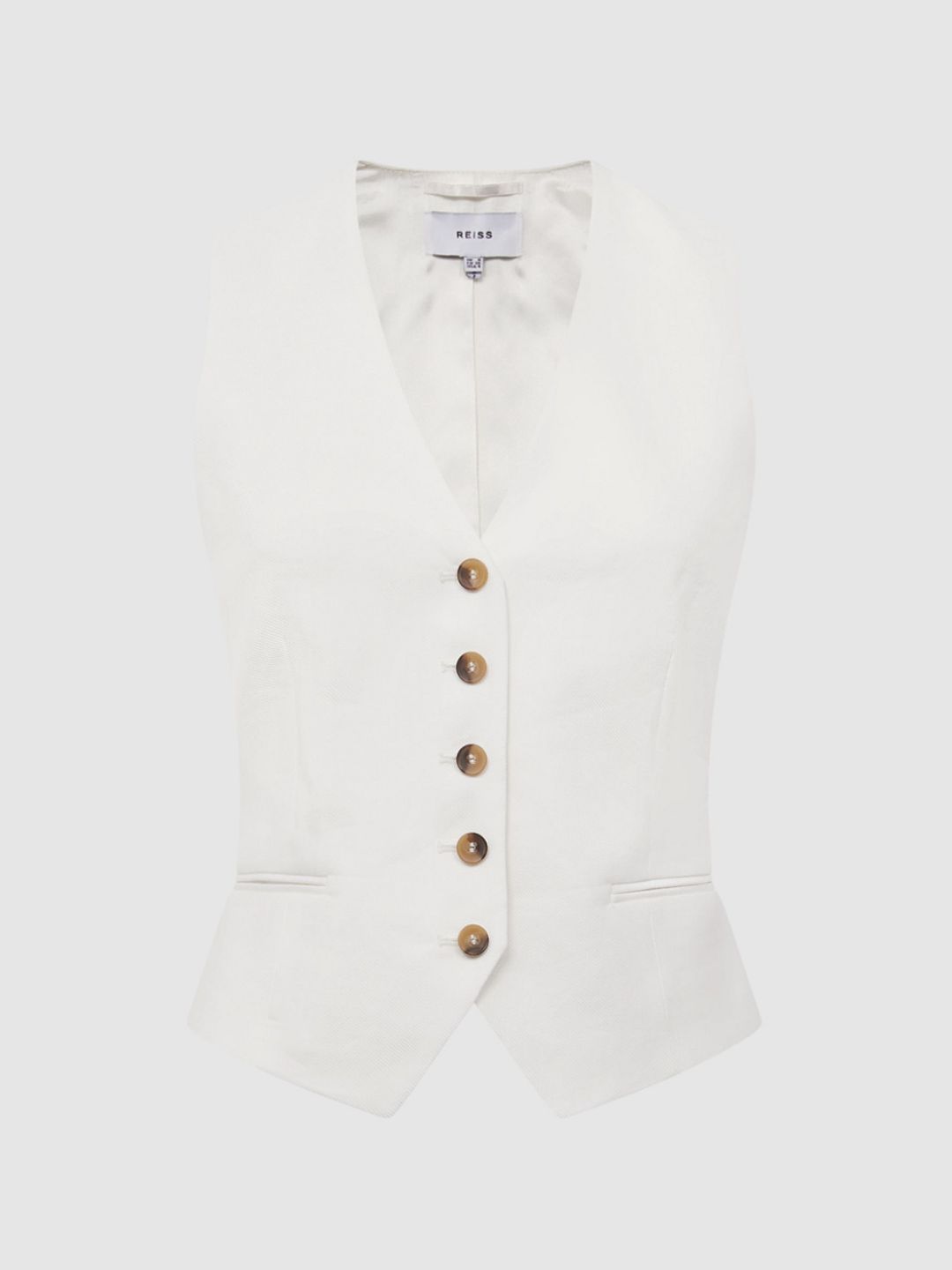 Hollie Linen Tailored Waistcoat – Reiss 