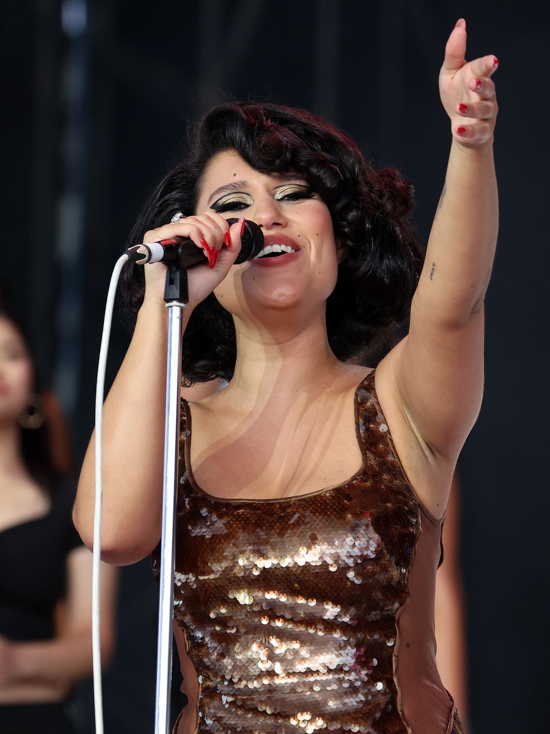 Raye performs live on stage during day two of Reading Festival 2024 at Richfield Avenue on August 24, 2024 in Reading