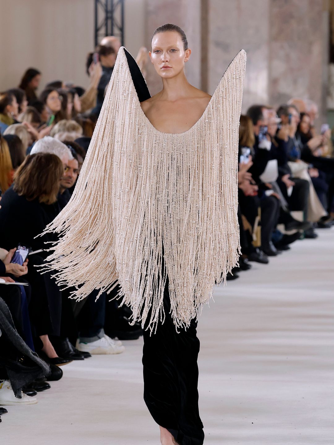Karlie Kloss walks the runway during the Schiaparelli Haute Couture Spring/Summer 2024