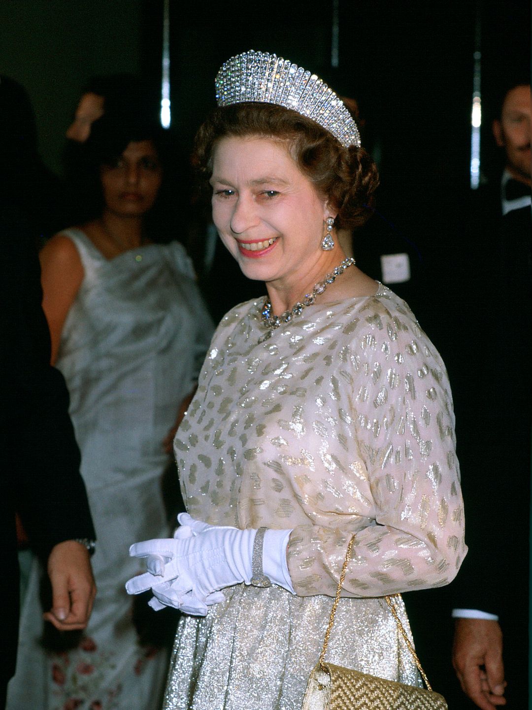 The Queen wearing Queen Alexandra's Kokoshnik Tiara