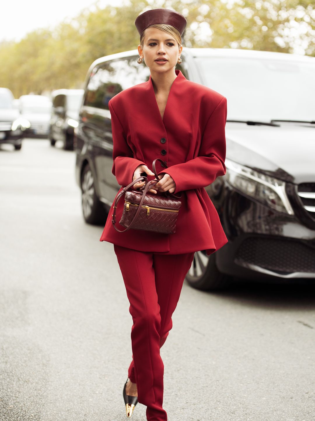 Outside Dior's SS25 show during PFW