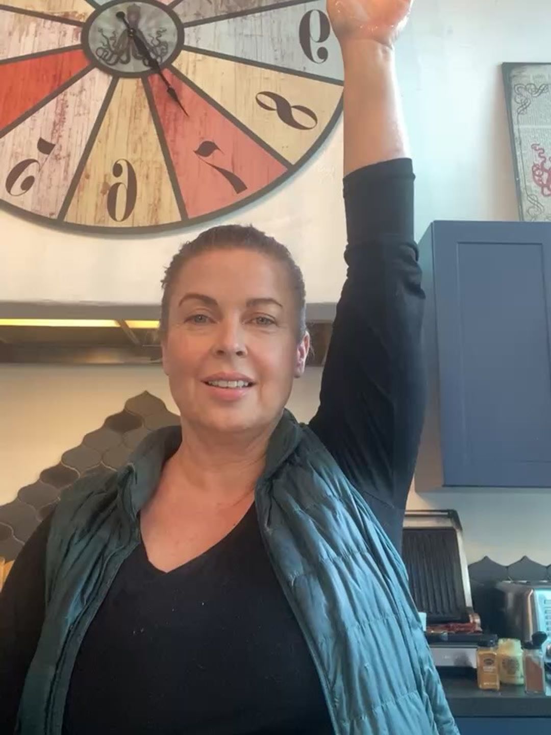 Arlene Silver in the middle of an Instagram Live in her home shared with husband Dick Van Dyke