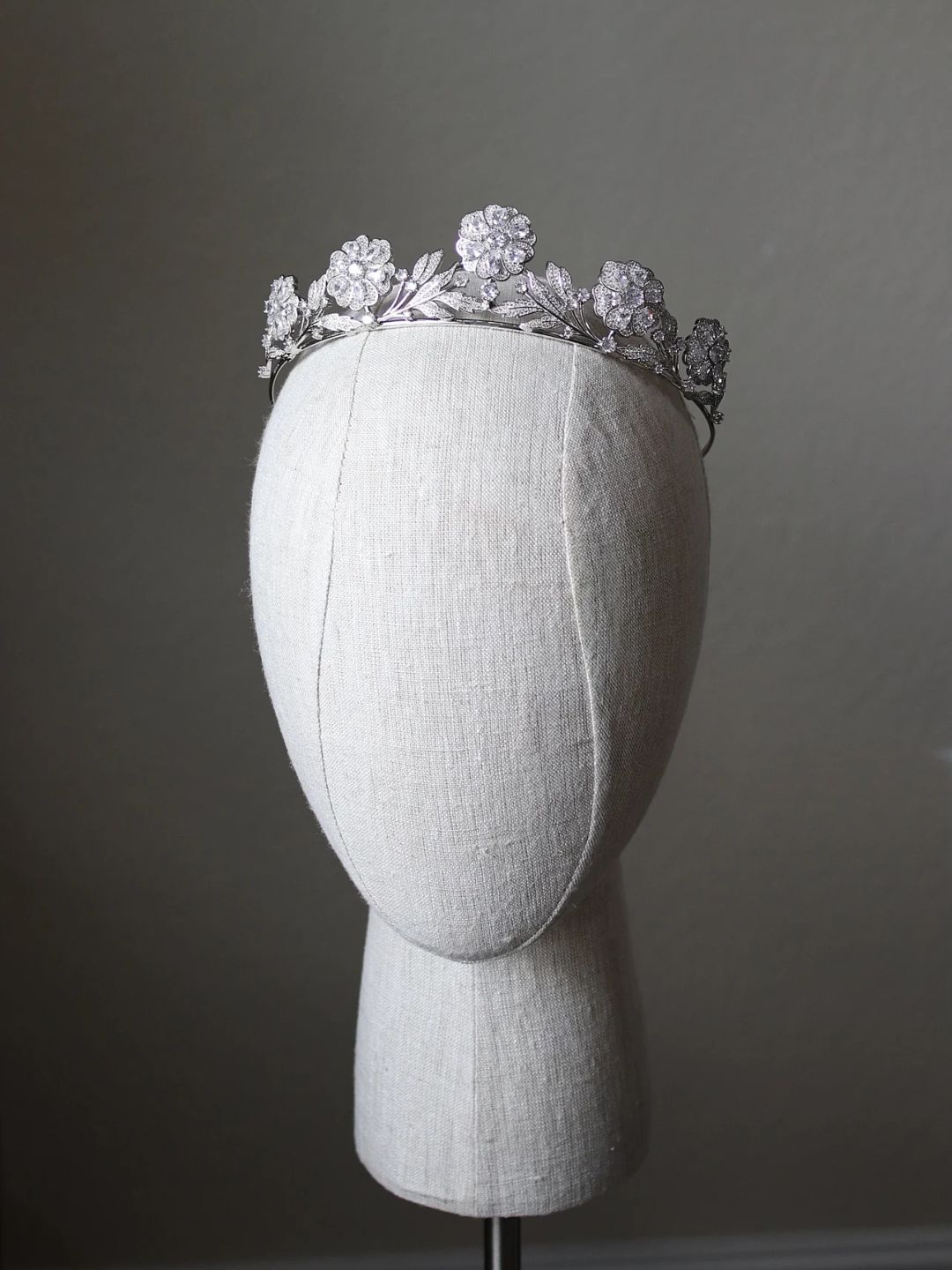 Strathmore Rose Simulated Diamond Royal Bridal Crown - Eden Luxe Bridal
