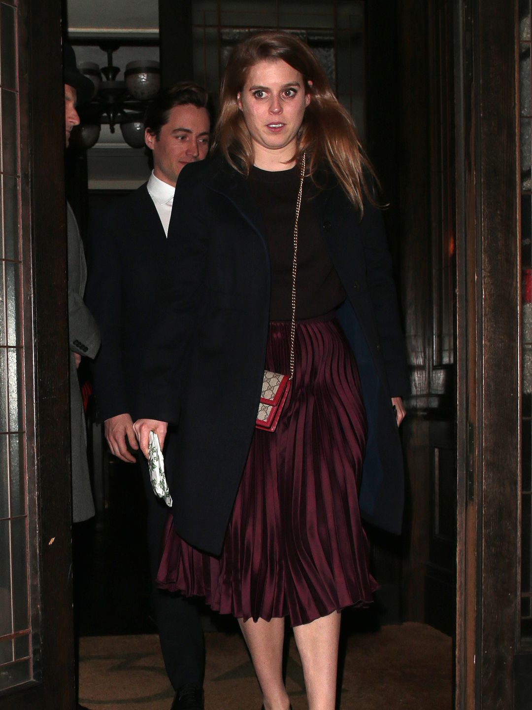 Princess Beatrice of York (R) and Edoardo Mapelli Mozzi seen on a night out at 34 restaurant 