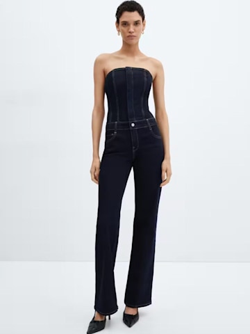 Mango dark denim strapless jumpsuit 