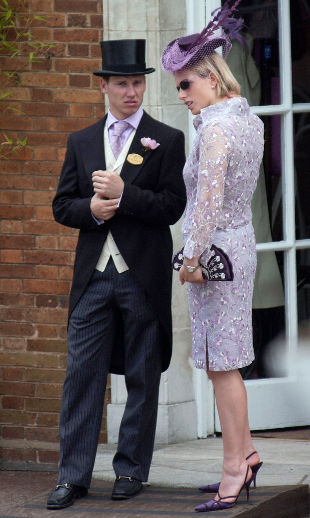 Zara Phillips, then 21, was pictured at Ascot in a lilac embroidered outfit with her ex Richard Johnson