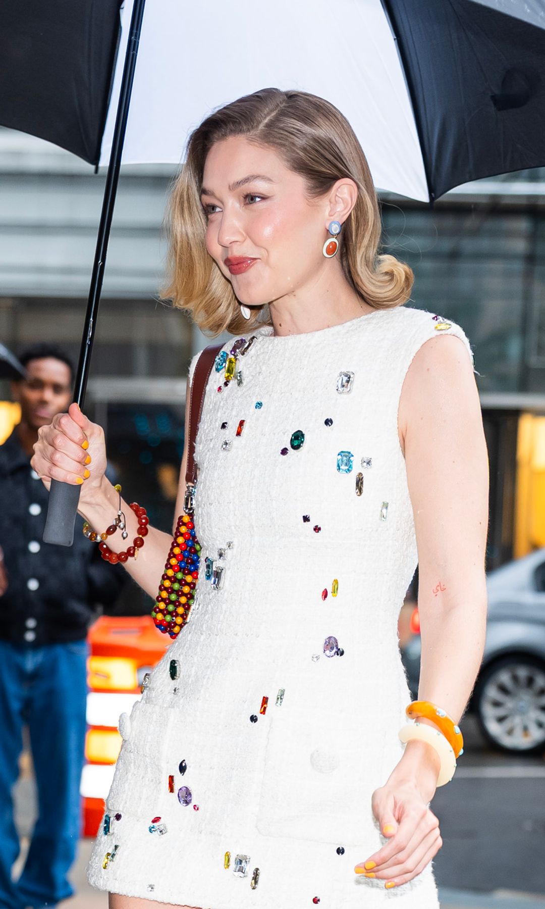  Gigi Hadid attends the Gigi Hadid X Havaianas launch party at Altro Paradiso on May 28, 2025 in New York City. 