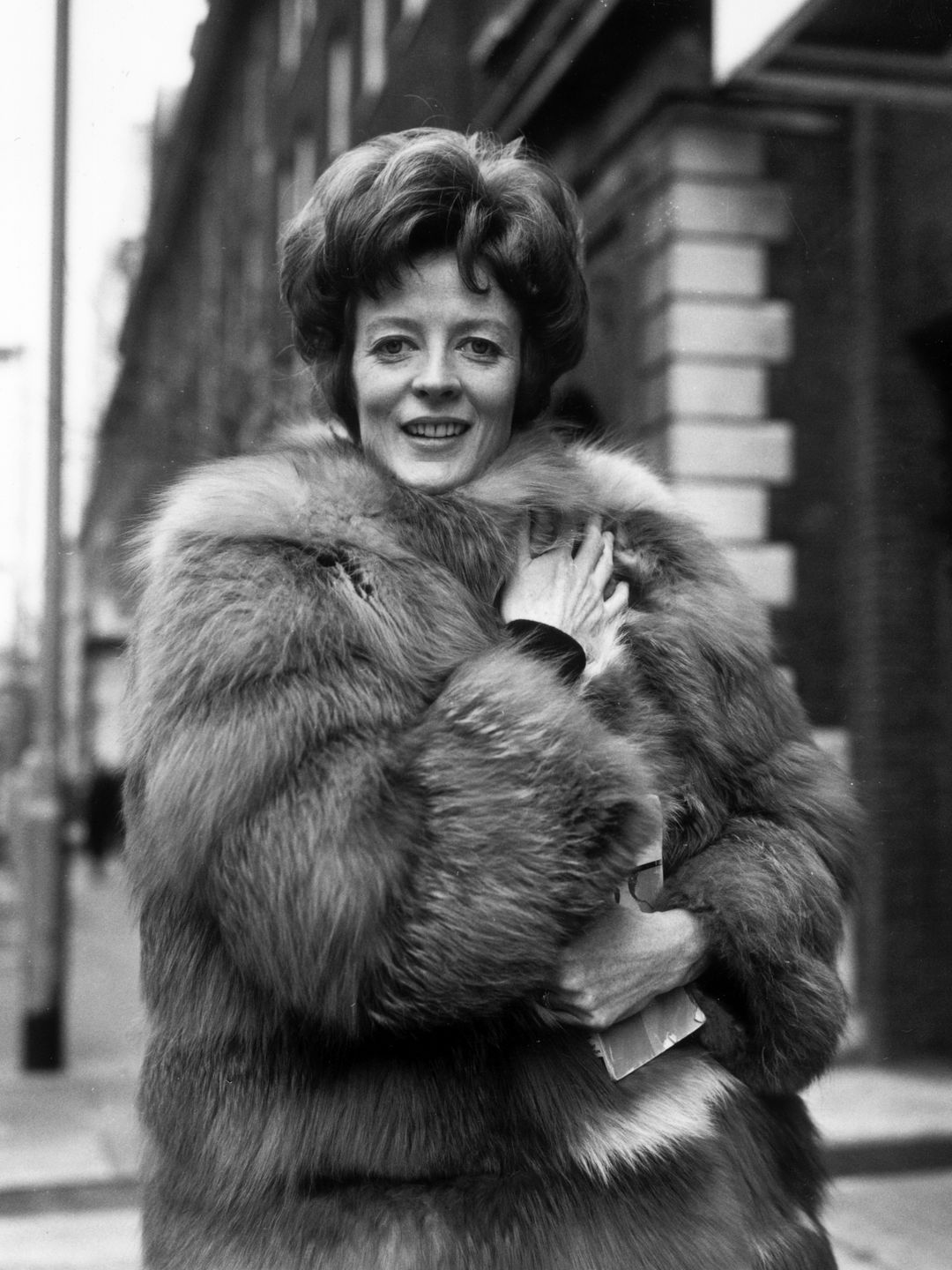 maggie smith fur coat