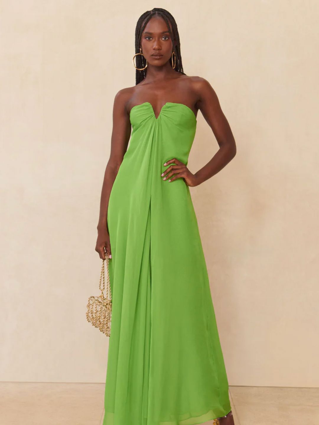 Green strapless dress 