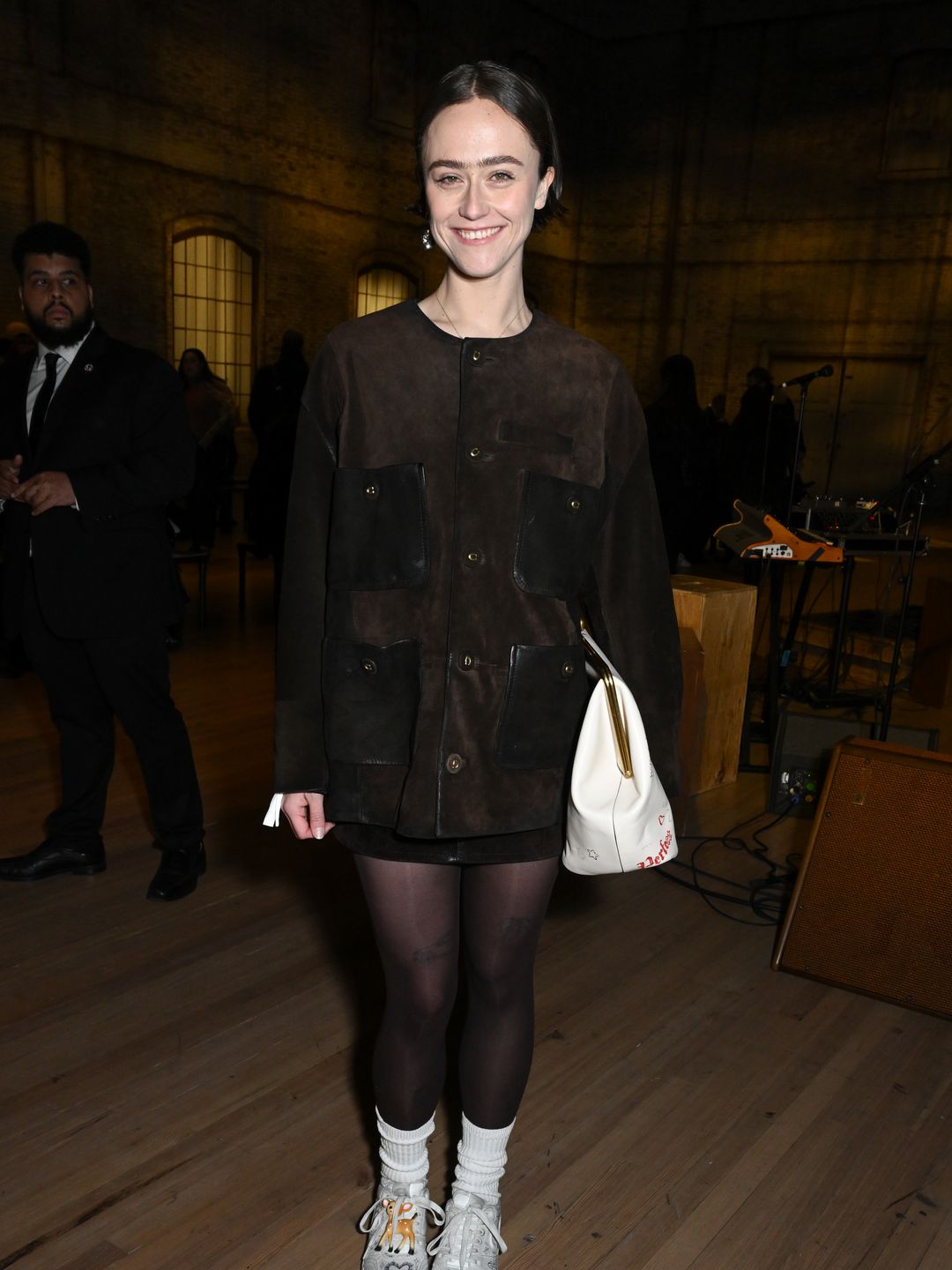 Ella Emhoff at the Coach Fall RTW 2025 fashion show as part of New York Fashion Week held at the Park Avenue Armory on February 10, 2025 in New York, New York