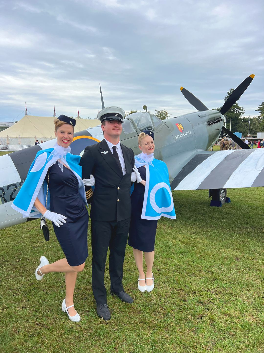 RAF Supermarine Spitfire and aircrew - Goodwood Revival 2024