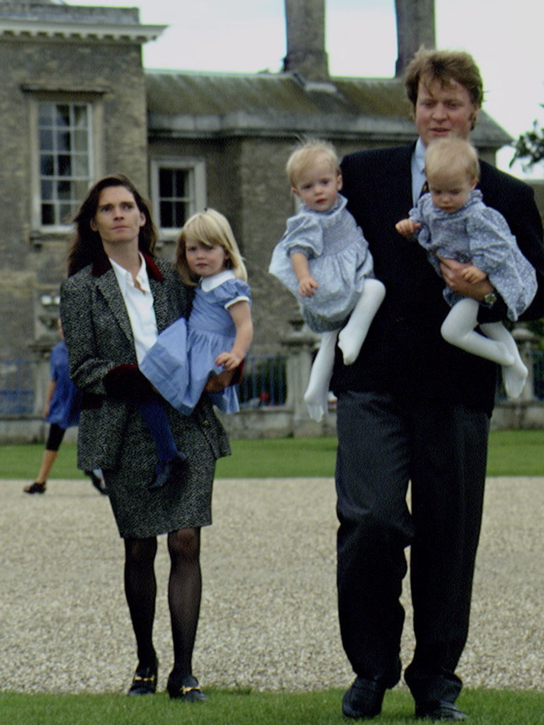 Earl Spencer and his first wife Victoria Lockwood, with their three daughters: Lady Kitty Eleanor, Lady Eliza Victoria and Lady Katya Amelia at Althorp house