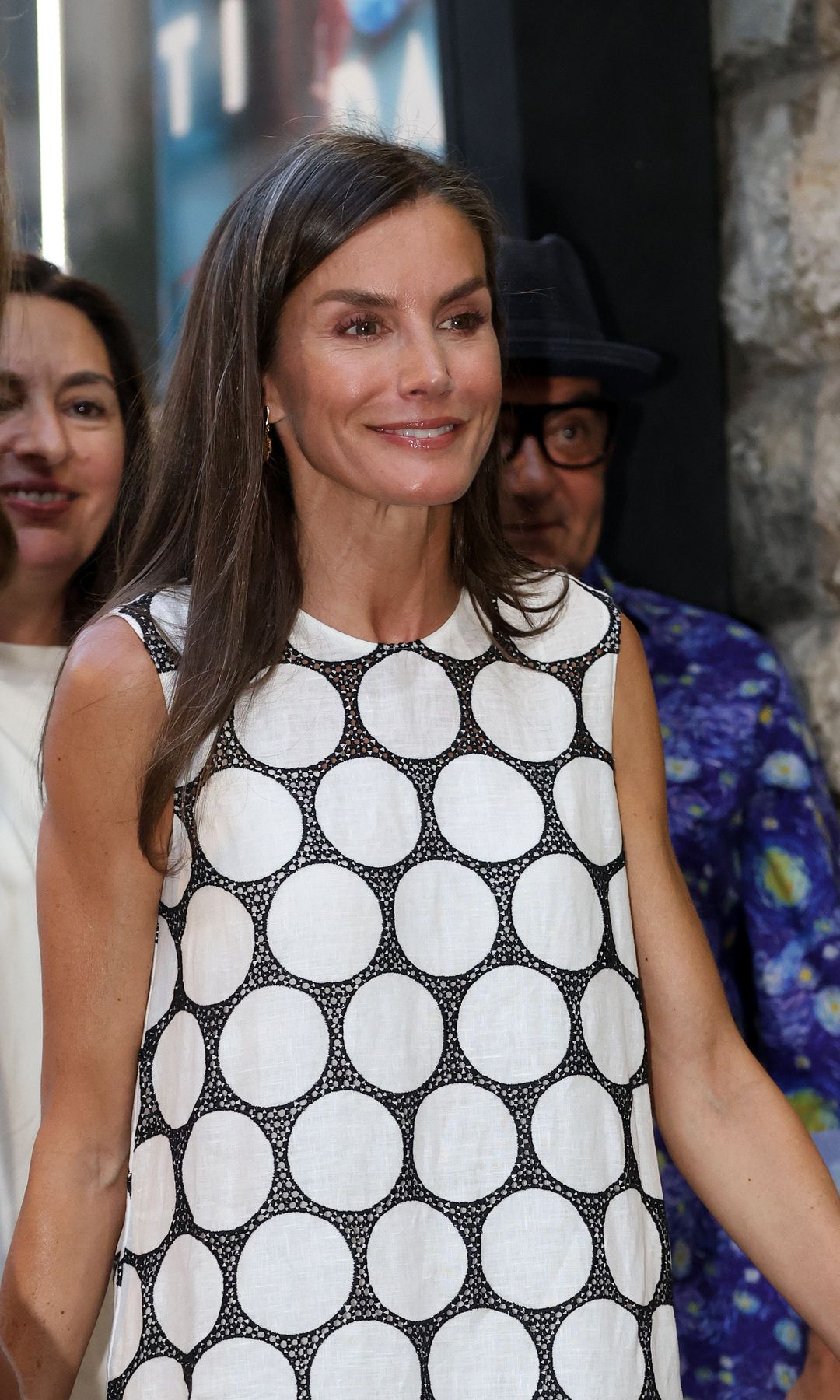 Queen Letizia and Princess Leonor arrive at the Rivoli cinema to watch 'En un lugar de la mente', starring Jose Corbacho and Catalina Solivellas, on July 31, 2025, in Palma de Mallorca 