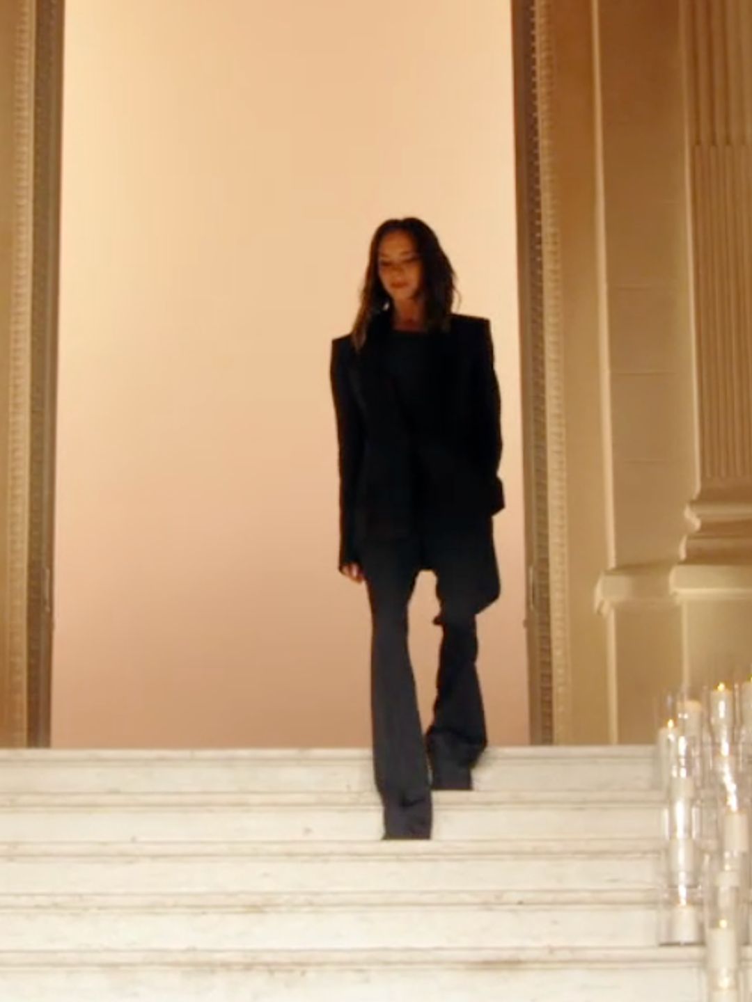 VB's sleek suiting moment was peak officecore chic