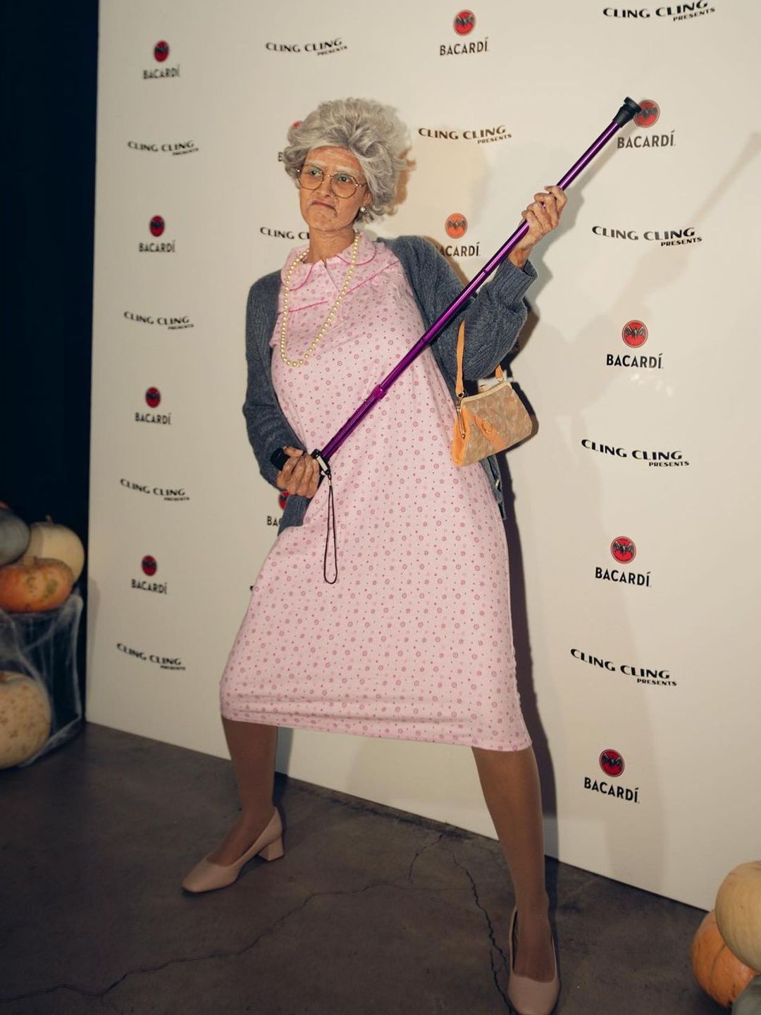 Maya Jama dressed as a grandma for her 2022 Halloween party