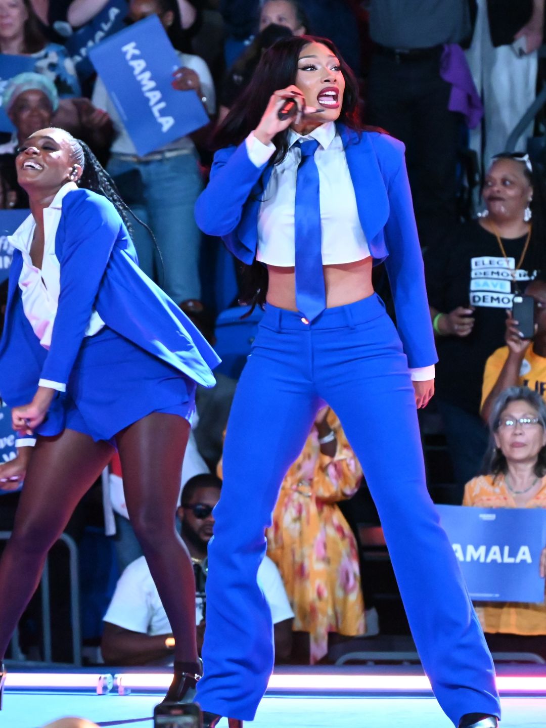 Megan Thee Stallion performs at VP Kamala Harris' presidential campaign rally in Atlanta, Georgia, United States on July 30