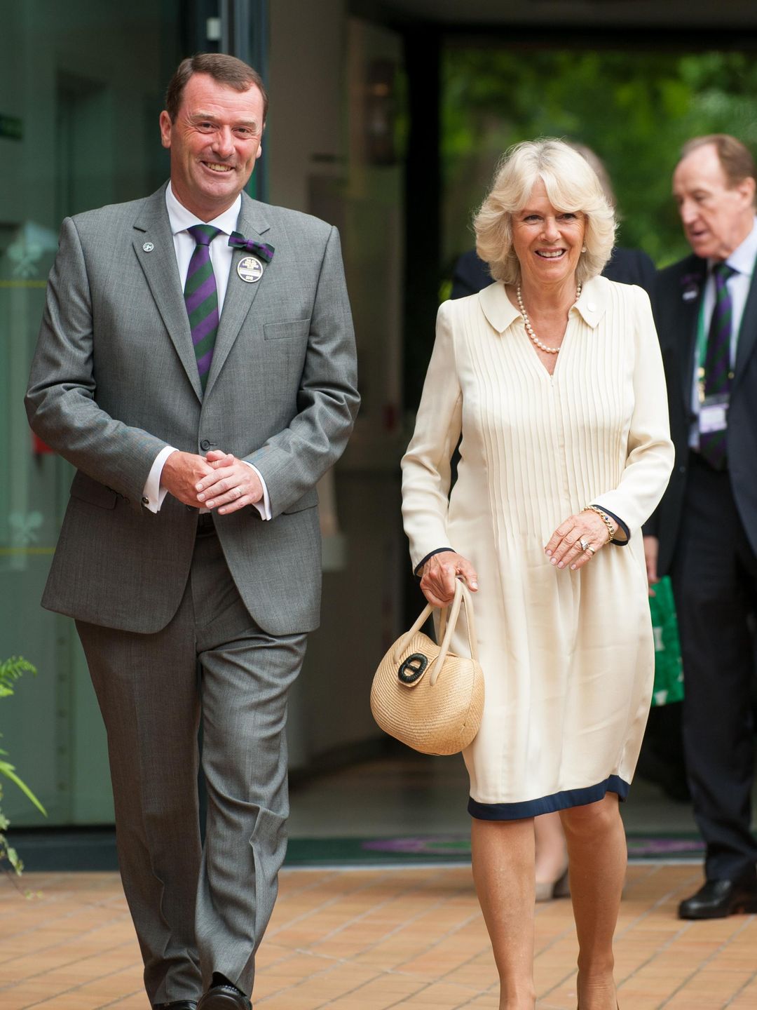 Królowa Camilla w kremowej sukience na Wimbledonie
