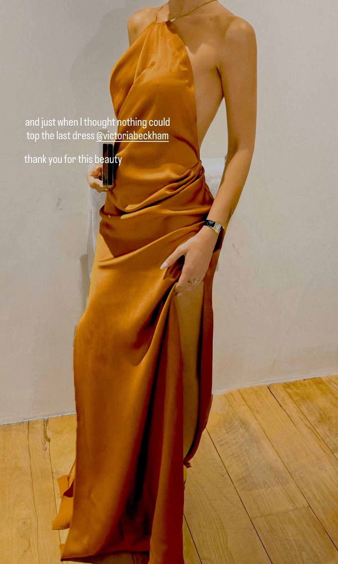 Jackie Apostel shared a close up of her lavish gown on her stories