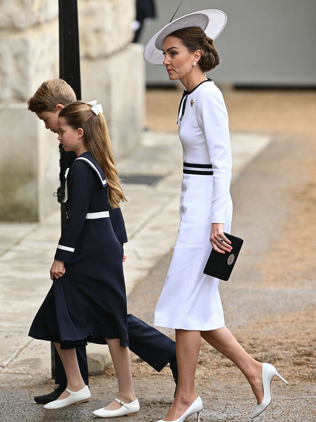 The Princess of Wales carried her Mulberry clutch at Trooping the Colour 2024, as she arrived with Princess Charlotte and Prince George