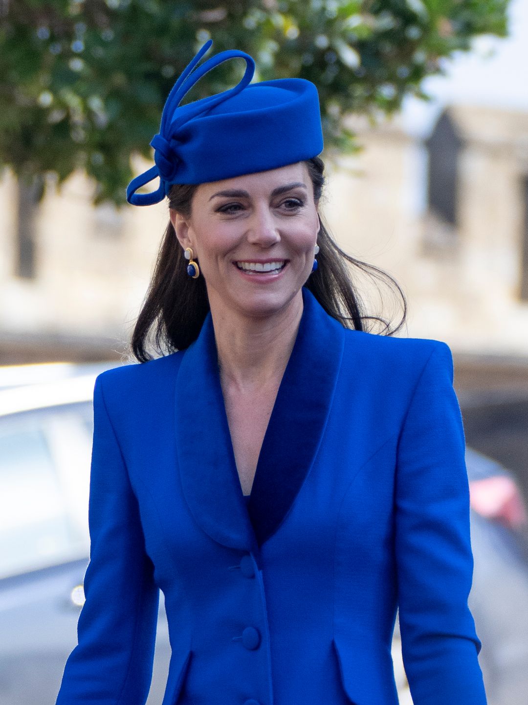 WINDSOR, ENGLAND - APRIL 09:Catherine, Princess of Wales attends the Easter Mattins Service at St George's Chapel at Windsor Castle on April 9, 2023 in Windsor, England. (Photo by Mark Cuthbert/UK Press via Getty Images)