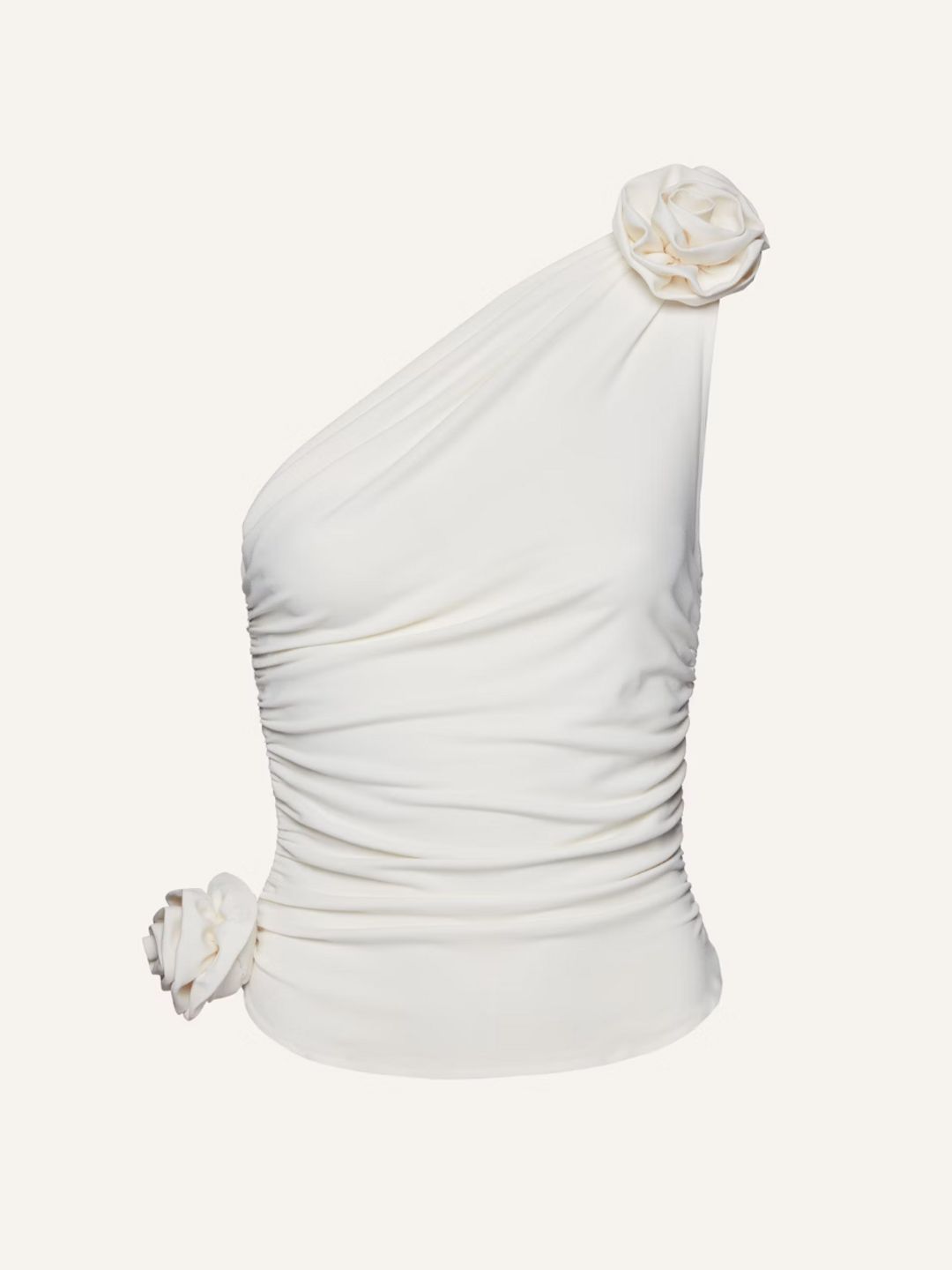 One shoulder tshirt in cream – Magda Butrym 