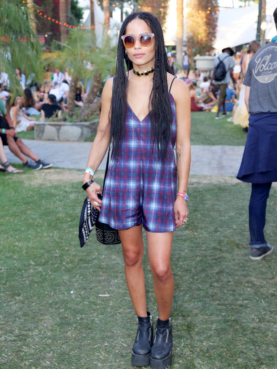 Zoe Kravitz attends Coachella wearing Marc by Marc Jacobs sunglasses on April 11, 2015