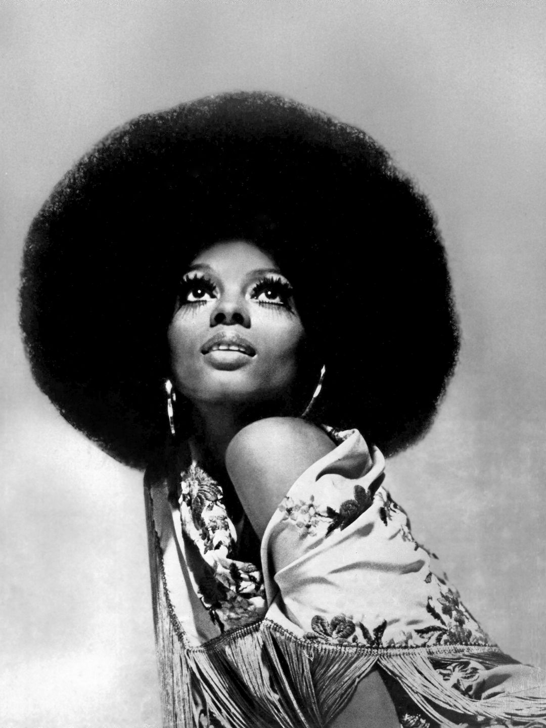 Diana Ross with an afro 