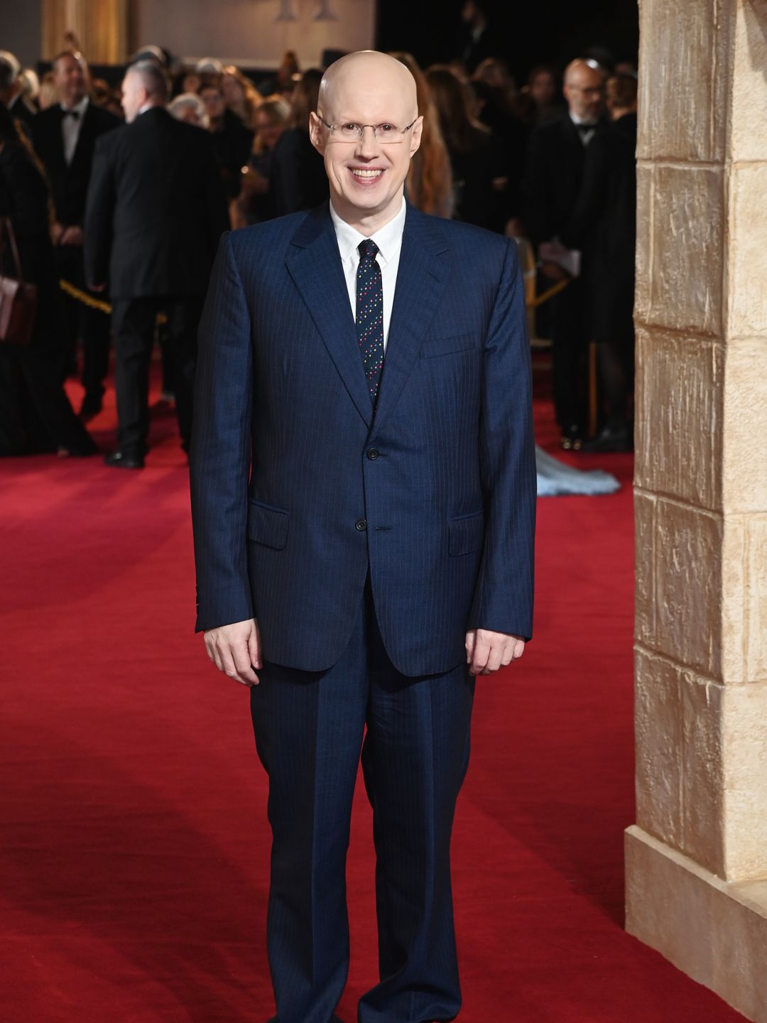 Matt Lucas in a blue suit