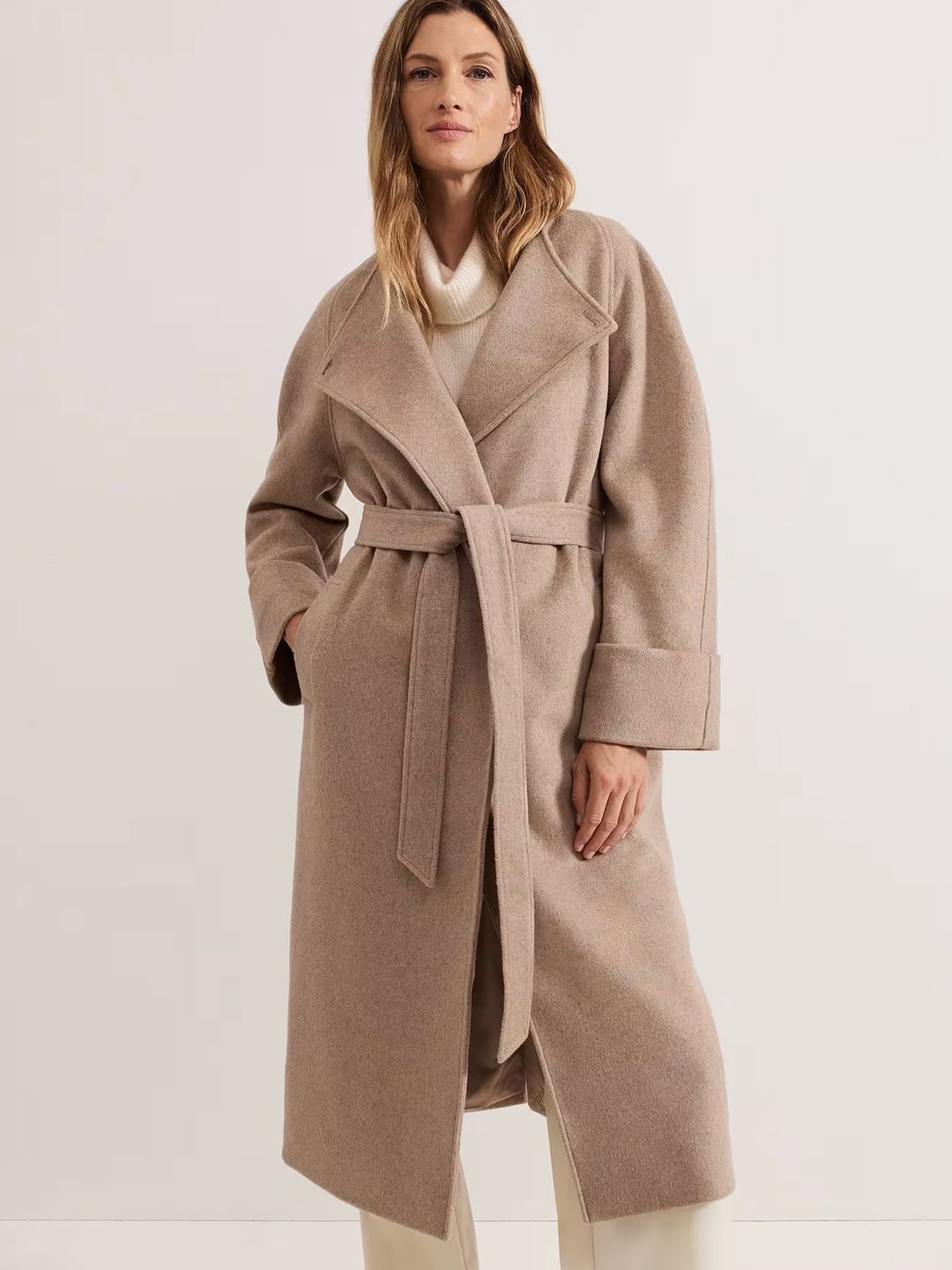 Aoife Wool Wrap Midi Coat