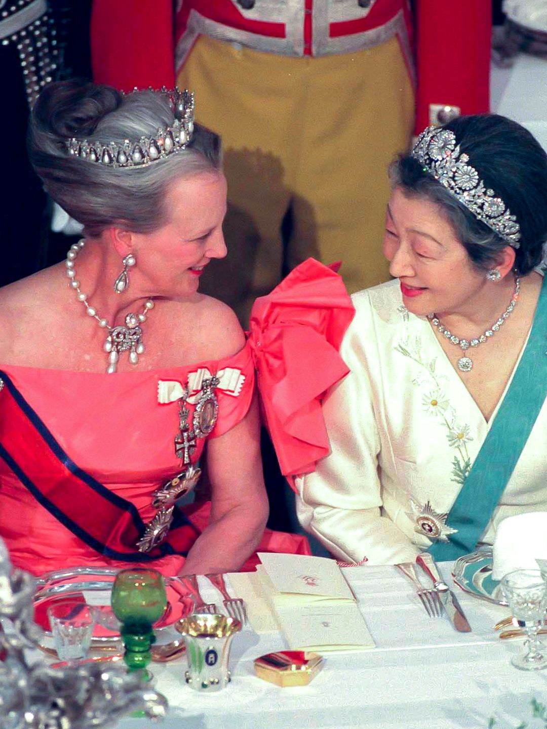 Queen Margrethe II of Denmark, and Empress Michiko of Japan in 1998