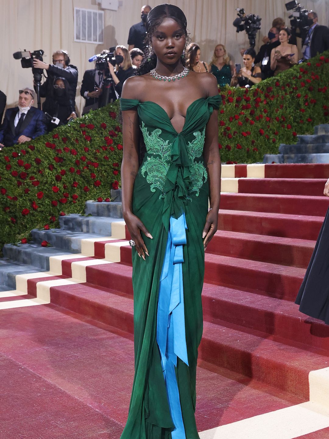 Adut Akech wore a Christian Lacroix couture gown to the 2022 Met Gala 