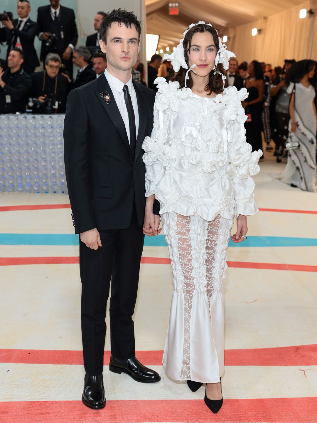 Tom Sturridge and Alexa Chung attended The 2023 Met Gala Celebrating "Karl Lagerfeld: A Line Of Beauty" 