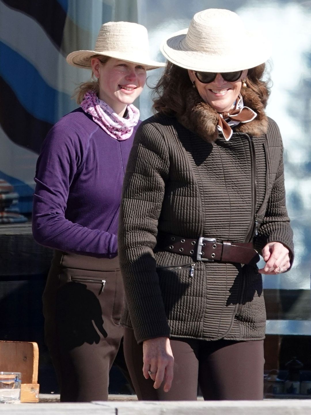 Lady Louise Windsor and Francesca Scwarzenbach on a ski holiday