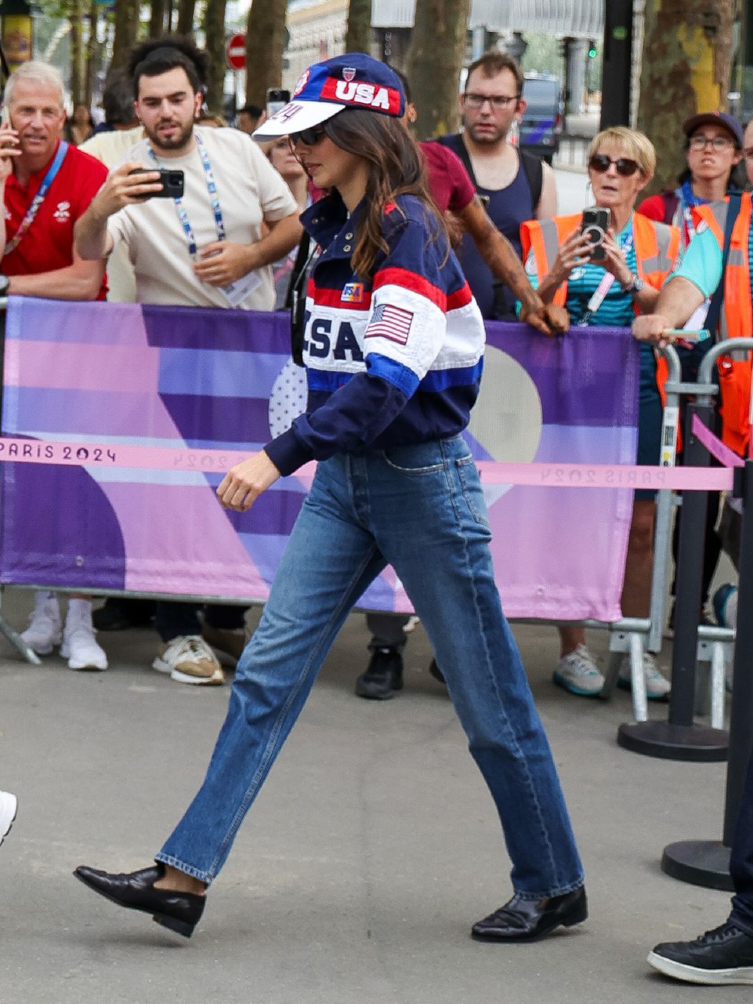 The star tapped into all-American style in blue jeans and a baseball cap