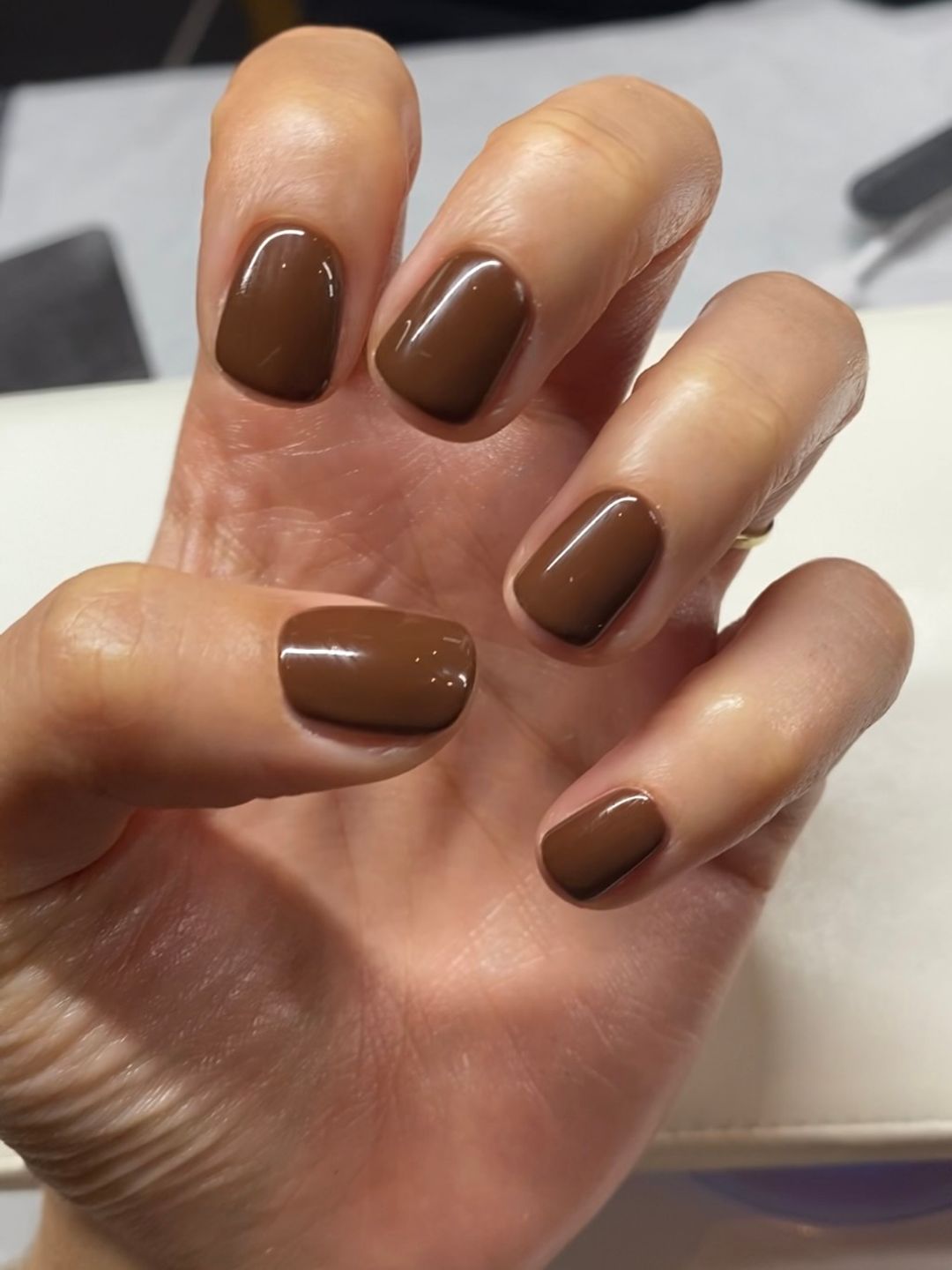 Chocolate brown nails 