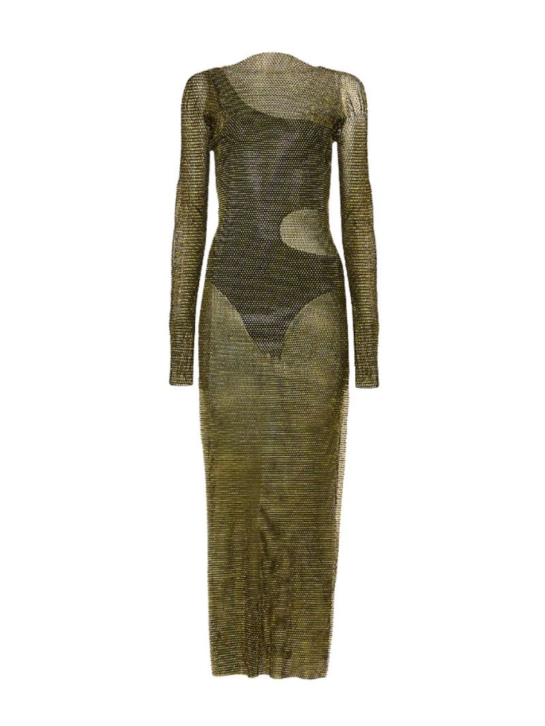 Rhinestone-embellished Chainmail Maxi Dress – Amy Lynn