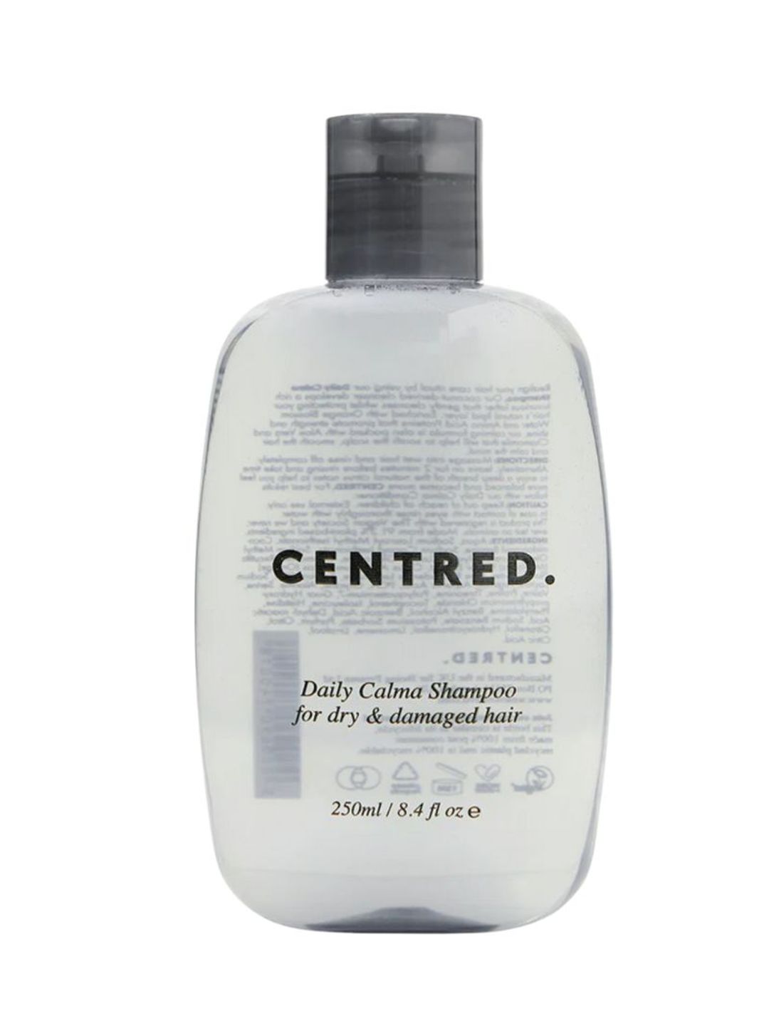 Centred shampoo bottle 