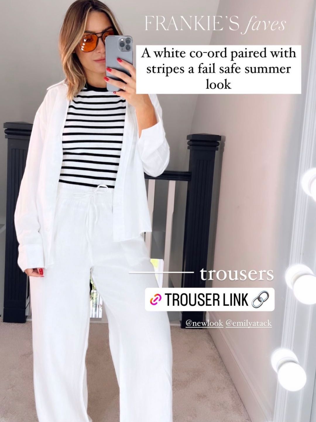 frankie bridge instagram linen trousers and shirt