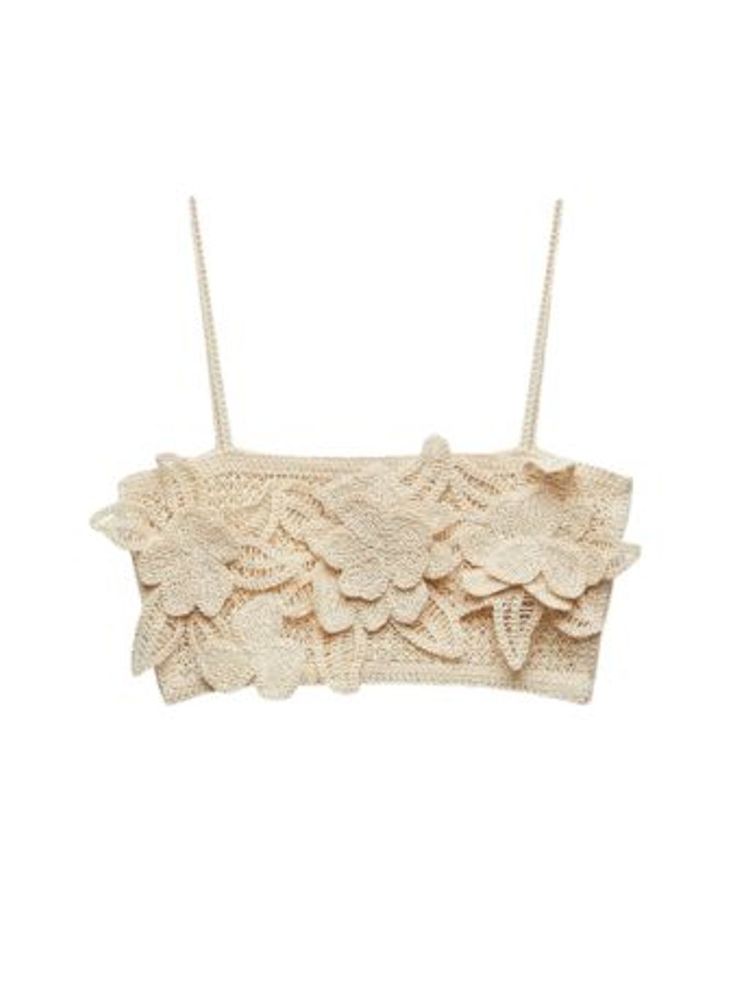 Crochet cream crop top 