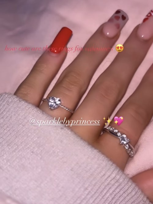 Princess Andre modelled a ring on her left hand