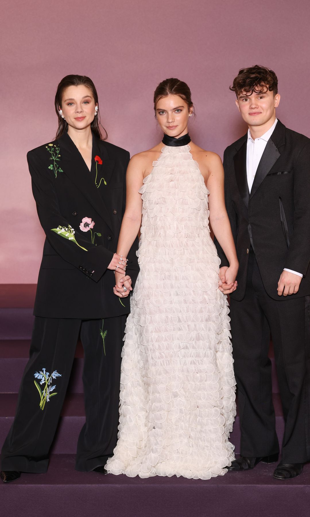 Claudia Jessie, Florence Hunt and Will Tilston at a premiere