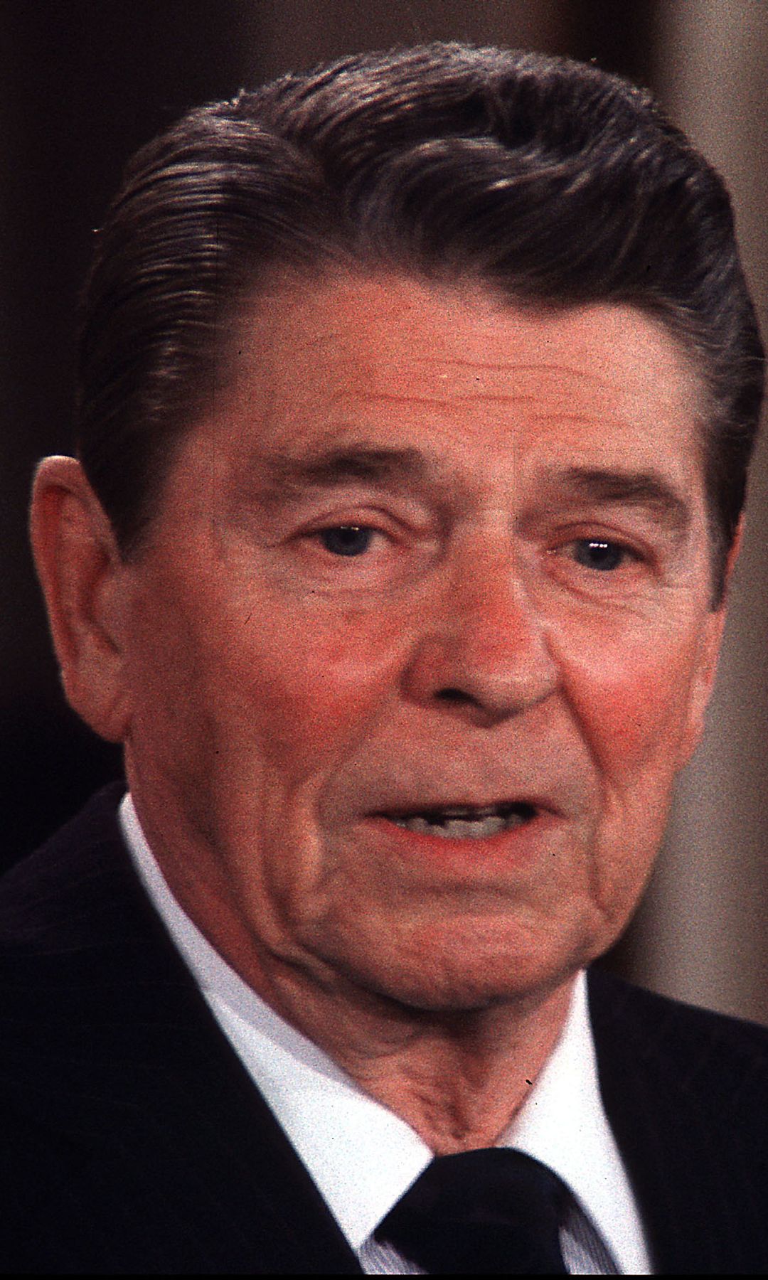 Ronald Reagan delivering a speech