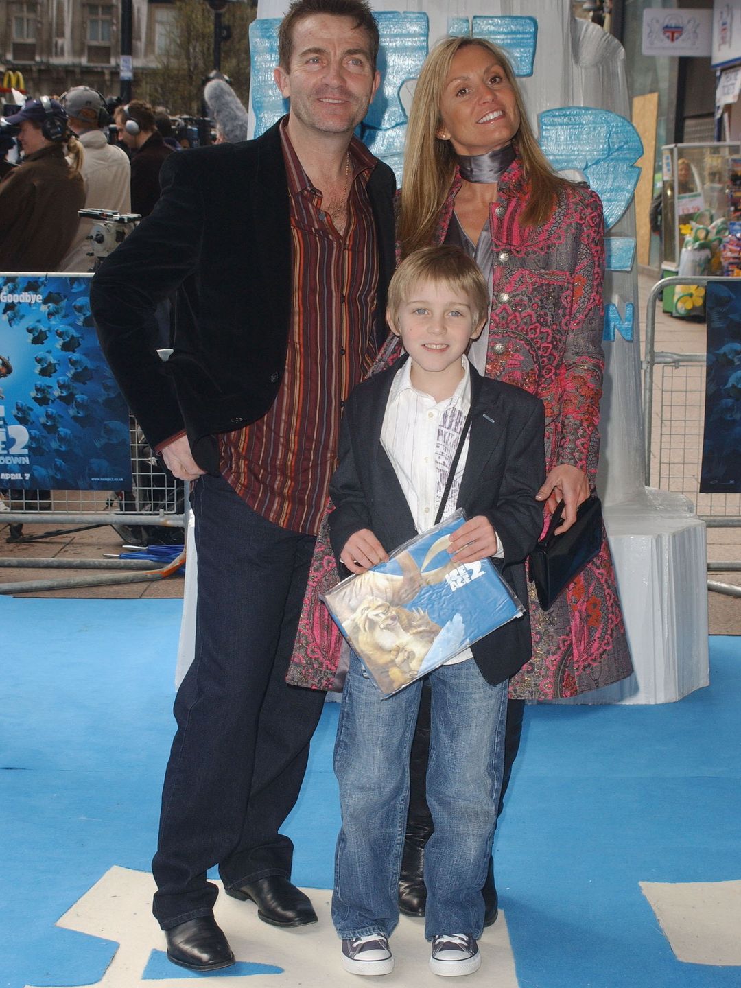 Bradley Walsh with Donna Derby and a young Barney Walsh at a movie premiere