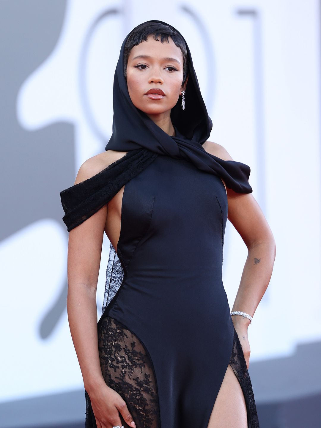 Taylor Russell attends the "Queer" red carpet during the 81st Venice International Film Festival on September 03, 2024 in Venice, Italy.