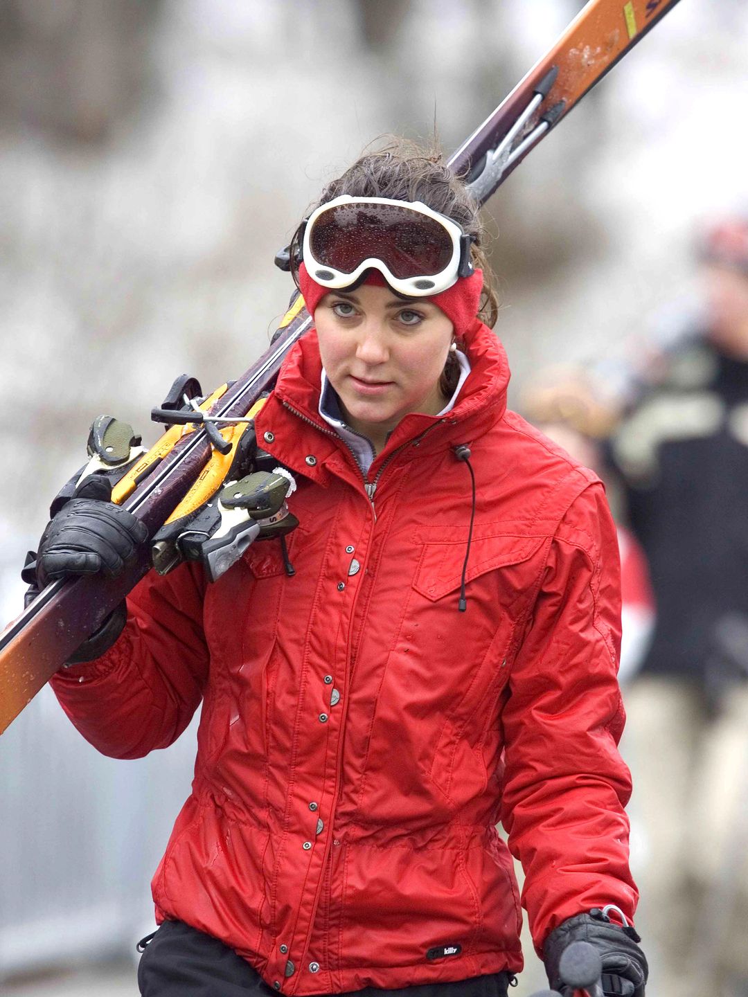 A young Kate Middleton in skiiwear