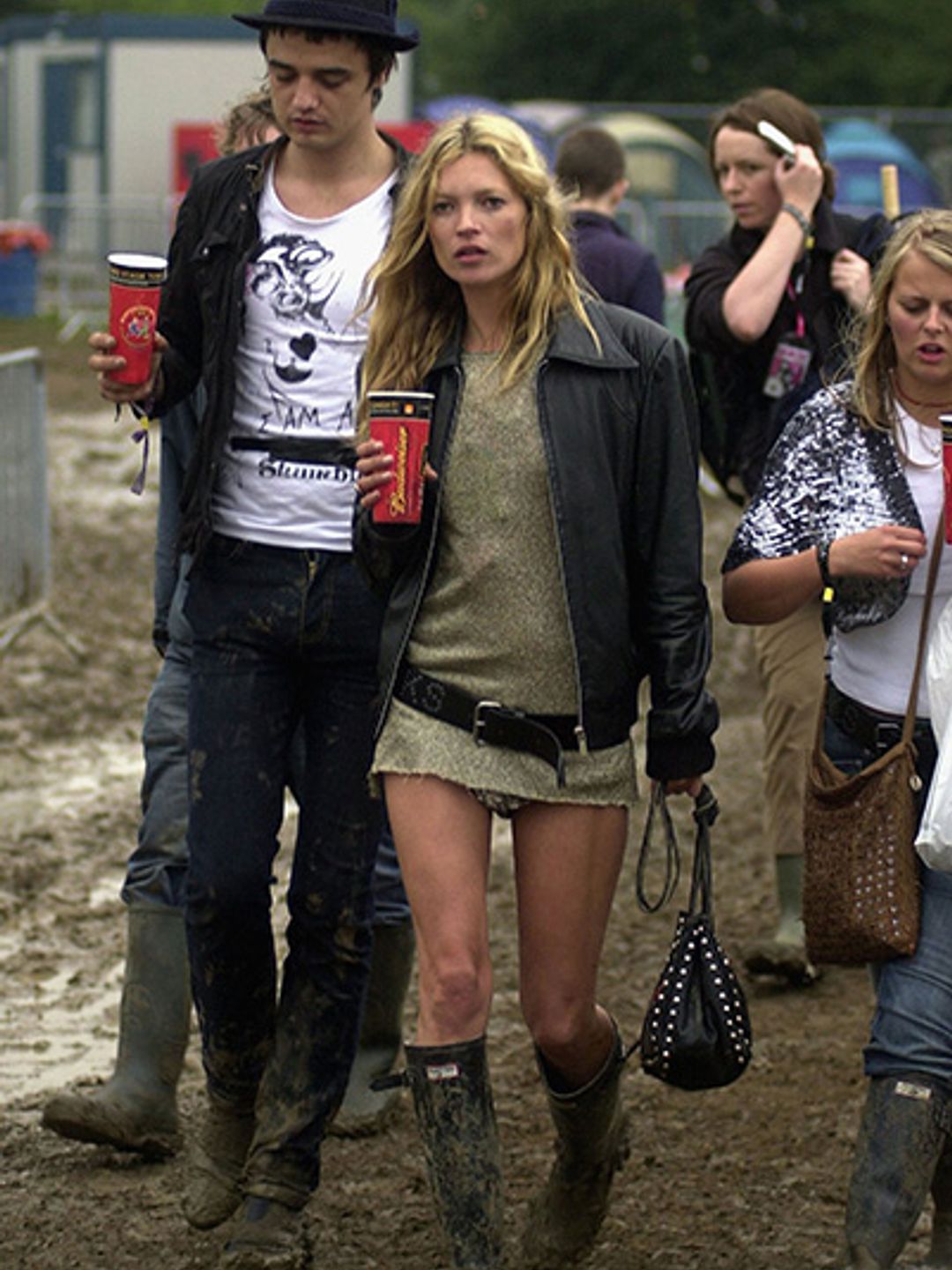 Kate Moss in her iconic Hunter wellies 