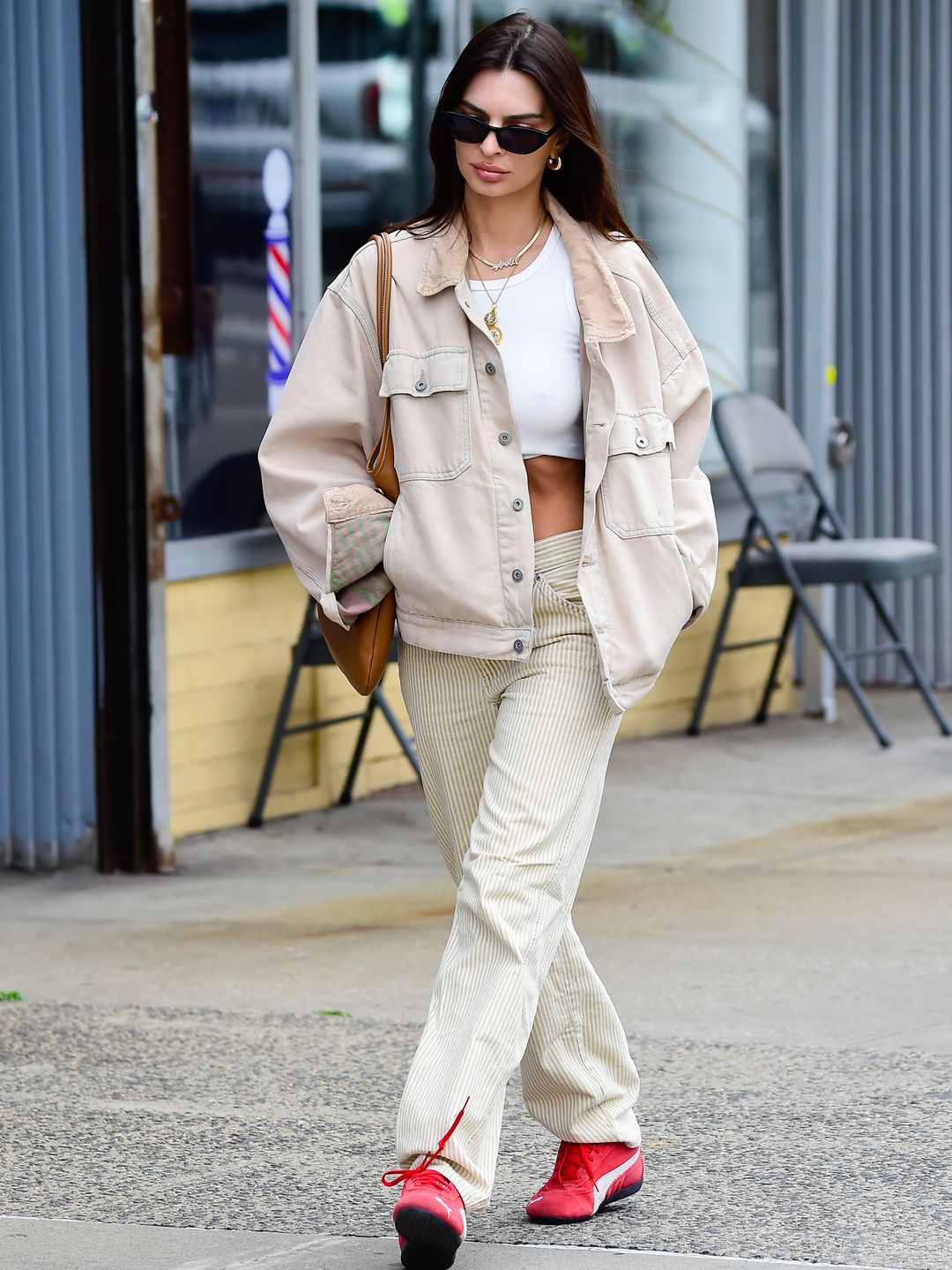 Emily Ratajkowski is seen on April 17, 2024 in New York City. 